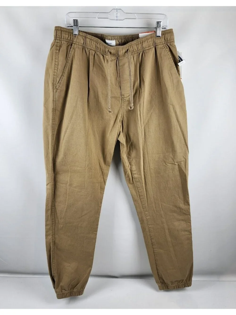 Old Navy Pants Mens Large Tan Built-in Flex Modern Joggers Tapered Leg 34x29 NWT
